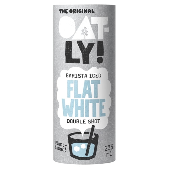 Oatly Barista Iced Flat White Double Shot 235ml, Imported from Britain