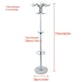 thumbnail image 2 of 16-Hook White Metal Coat Rack Tree Stand Clothes Hat Bag Hanger Umbrella Holder for Hallways, Bedrooms, 2 of 15