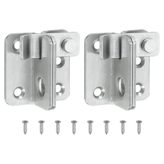 Uxcell 2Pack 45mm Stainless Steel Flip Gate Latch Door Slide Bolt Right Open, Silver