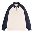 thumbnail image 2 of UVEASISHA Zip Up Polo Shirts for Men Raglan Long Sleeve Golf Shirts Regular Fit Casual Golf Polos Lightweight Comdfy Collared Work Shirts Winter Sales,Blue,3XL, 2 of 7