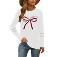 thumbnail image 4 of Womens Long Sleeve Merry Christmas T-Shirts Casual Merry and Graphic Tee Christmas Tree Tops, 4 of 7
