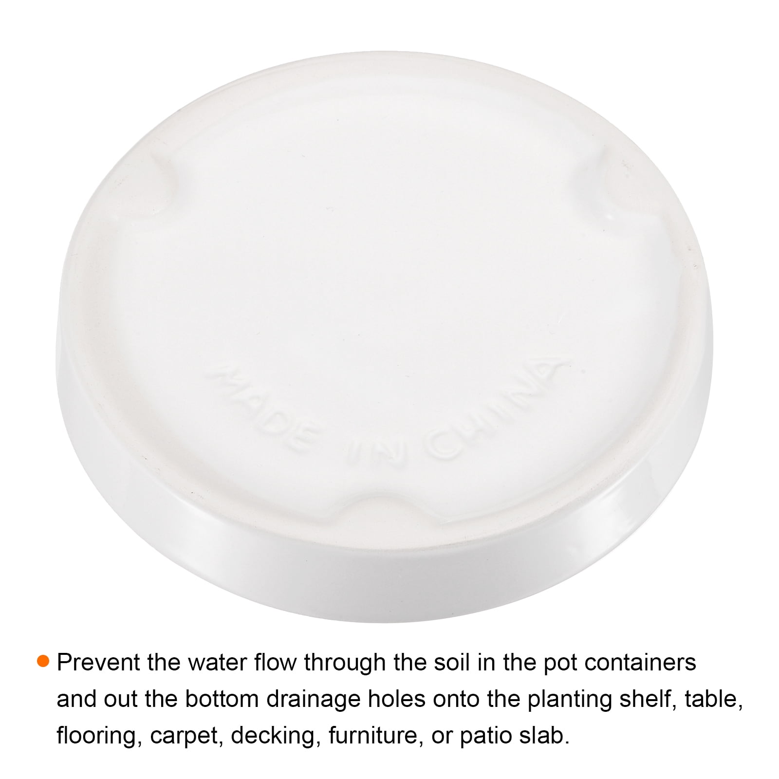 Unique Bargains Ceramic Round Plant Pot Saucer Drip Tray for Gardening 2pcs White 11.5cm