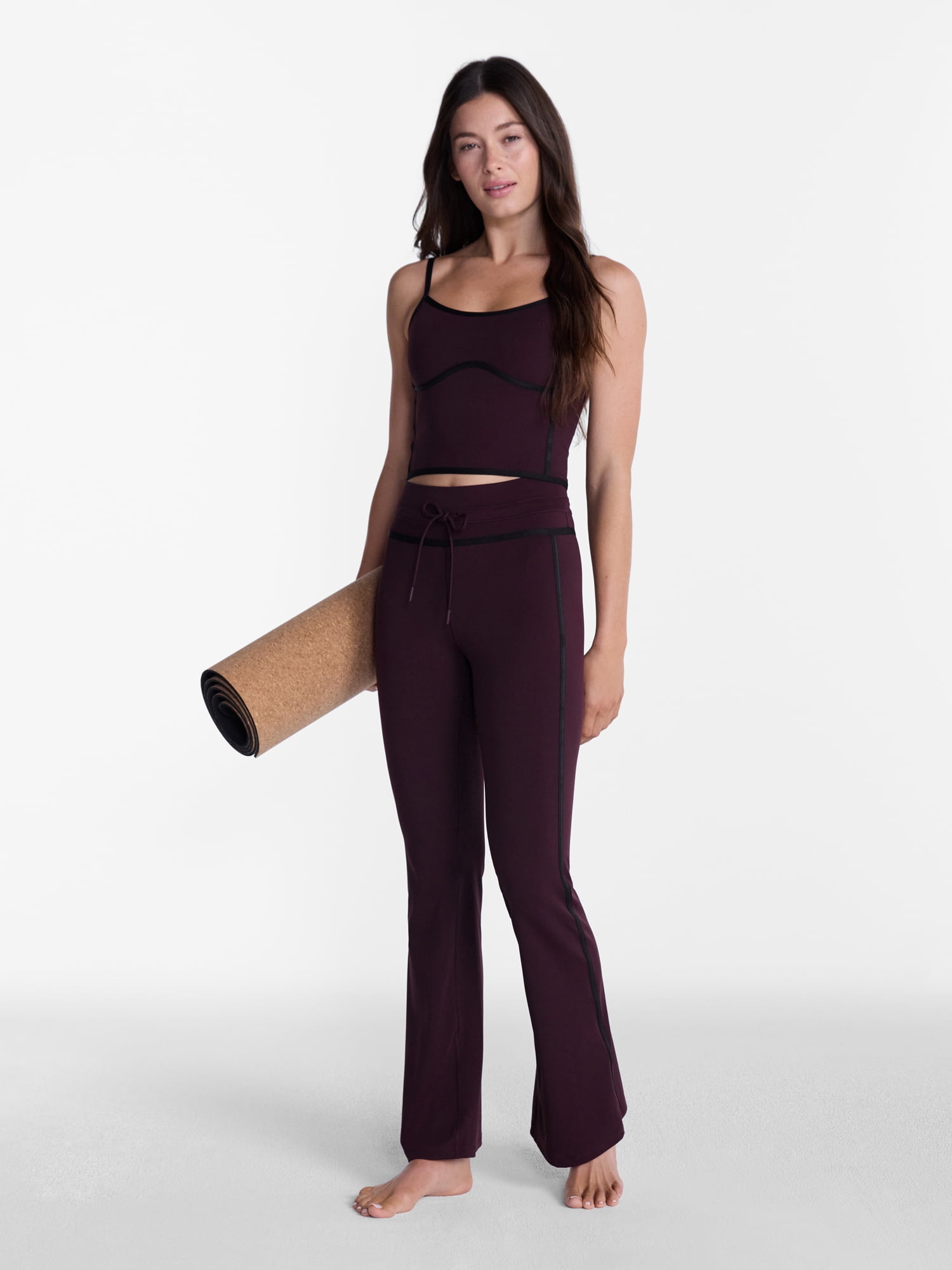 Avia Women's and Women's Plus Rib SoftSculpt Flare Pant, Sizes XS-4X