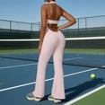 thumbnail image 7 of Savings EGNMCR Womens Flare Jumpsuit with Bra Tummy Control Cutout Romper Workout Outfit Sleeveless Unitard One Piece Backless Bodysuit, 7 of 7