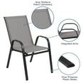 thumbnail image 5 of Flash Furniture Brazos Series 5-Piece Outdoor Rippled Glass Patio Table Set with 4 Chairs, Gray, 5 of 12