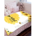 thumbnail image 3 of Personalized Sunflower Bee Baby Blankets with Name, Lightweight for All Seasons, Custom Baby Blanket As Festival Gifts Collection- Sofa, Living Room, Vacation House 40"x50" for Kids/Children, 3 of 6