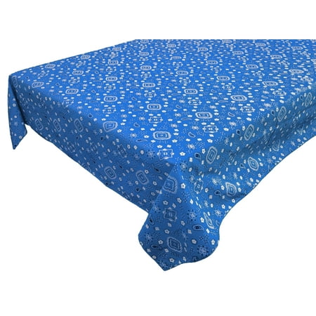 

Cotton Tablecloth Floral Print Paisley Bandanna Royal Blue
