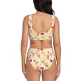 thumbnail image 3 of Wukai Rabbit And Balloon Women's Bikini Set Two Piece,wimsuit High Waisted V Neck Twist Front Adjustable Spaghetti Straps Bathing Suit-, 3 of 7