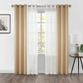 thumbnail image 1 of Better Homes & Gardens Gold Embroidered Lattice Sheer & Twill Weave 4 Piece Curtain Set, 95", 1 of 11