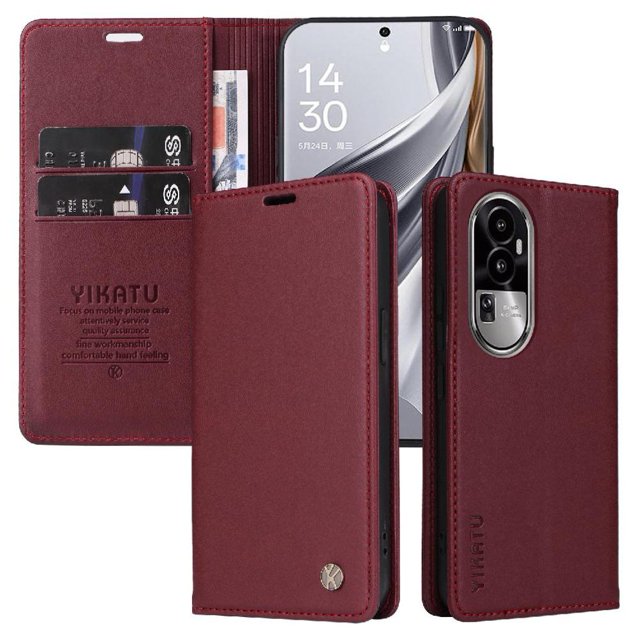Funda para OPPO Reno 10 Pro 5G Estuche de Cuero PU Tipo Cartera con Ranuras para Tarjetas y Cierre Magnético
