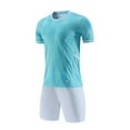 thumbnail image 2 of HOMADLES 2PC Gym Outfits for Teen Boys Crewneck Breathablle Tee and Athletic Shorts Outfits Light Blue 6 T, 2 of 4