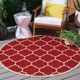 thumbnail image 3 of Safavieh Courtyard Alyssa Geometric Indoor/Outdoor Area Rug, Red/Bone, 5'3" x 5'3" Round, 3 of 13