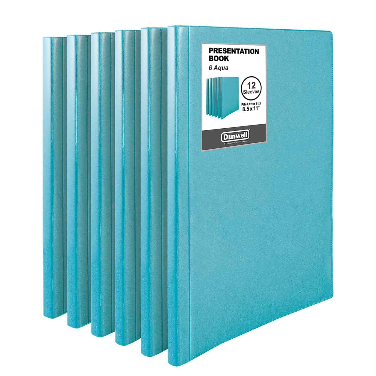 Dunwell Binders With Plastic Sleeves 12-Pocket - (6 Pack, Aqua ...