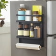 thumbnail image 2 of Estante de almacenamiento colgante magnético plegable multifuncional para refrigerador (negro), 2 of 12