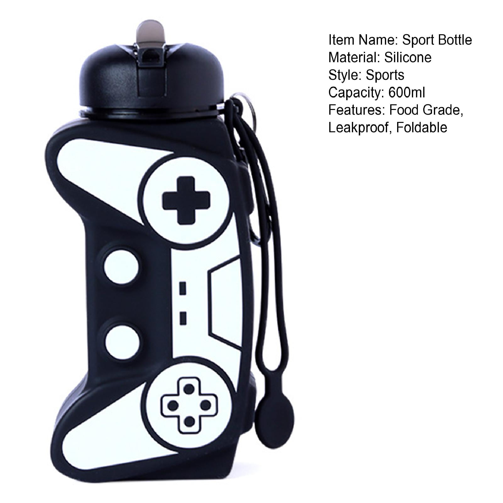 Opolski 600ML Sport Bottle Foldable Food Grade Leakproof Shockproof Anti-drop Large Capacity Game Console Shape Travel School Kids Students Water Bottle With Wrist Strap