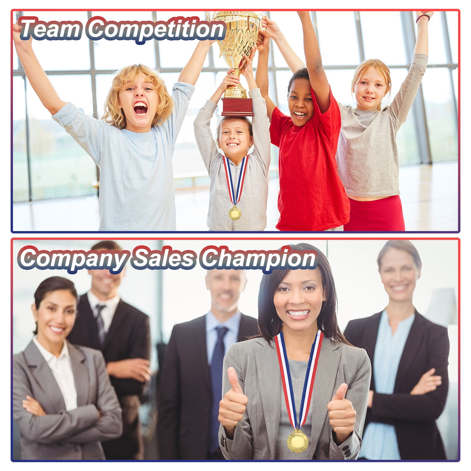 2.56" Gold Silver Bronze Winner Award Medals  Style Medals 1st 2nd 3rd Prizes with Ribbon 6 Pack