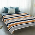 thumbnail image 4 of Orange Grey Striped Blanket Soft Cozy Warm Throw Blanket for Couch, Plush Fuzzy Flannel Fleece Blankets for Sofa, Farmhouse Stripes Modern Abstract Art Bed Blankets Lightweight Gifts for Men, 40"x60", 4 of 9