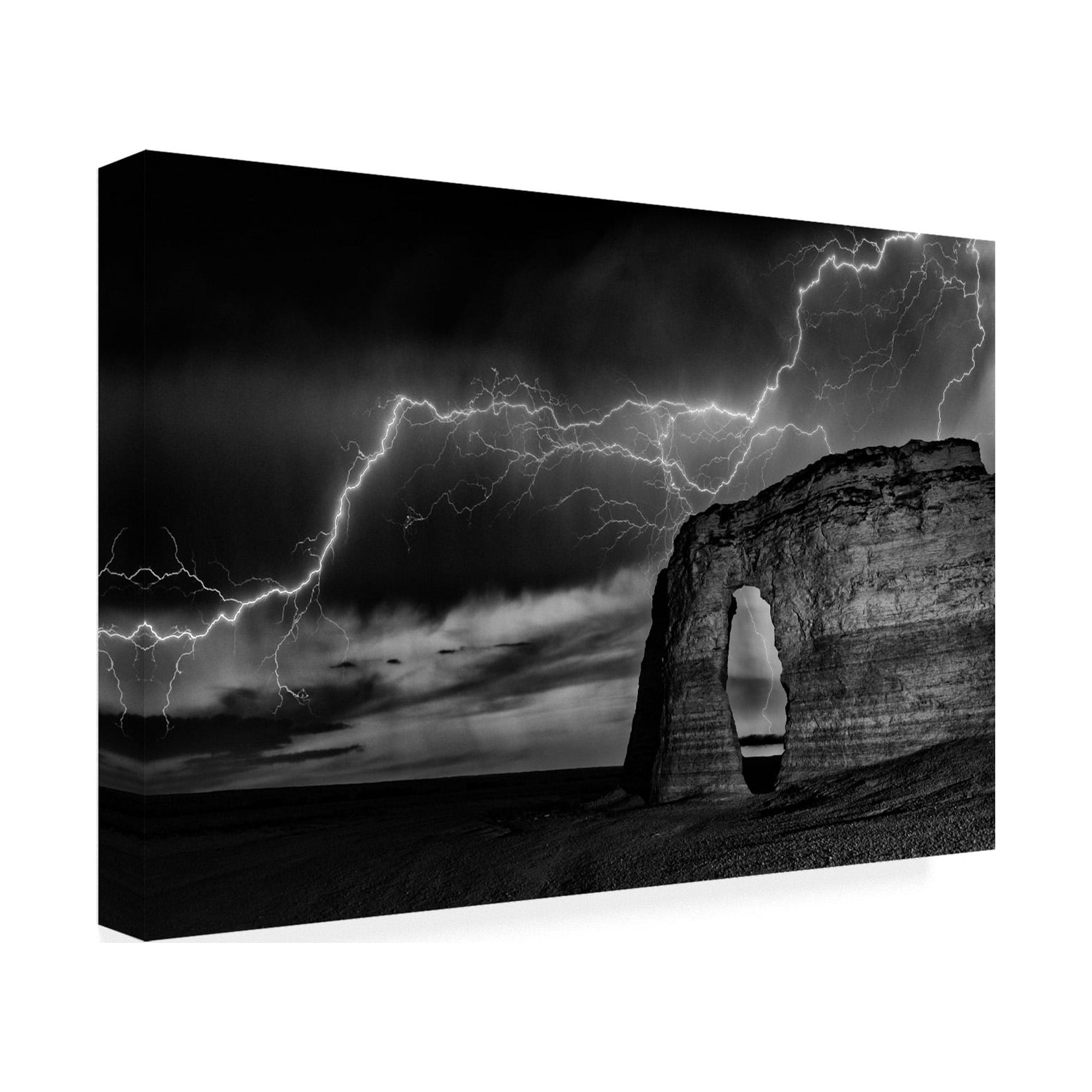 Trademark Fine Art 'BW Lightning at MR' Canvas Art by Darren White Photography