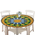thumbnail image 4 of Menolana Round Fitted Table Cloth Cover Decorative Polyester Tablecloth 120cm, 4 of 8