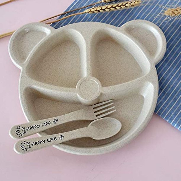 Placa de succión de silicona - Placa dividida hecha con silicona sin Bpa - Perfecta para niñas y niños - Bebés o niños pequeños fáciles de limpiar