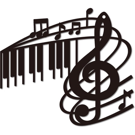 Metal Wall Art Music Note Decor Wall Hanging Plaques Ornaments Iron Wall Art Sculpture Sign for DIY