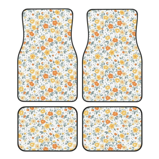 Disketp Floral1 for Crystal Velvet Car Mats Four-Piece Set,All-Season Automotive Protection, Vehicles, Cars, Trucks, and SUVs,Anti-Slip Design