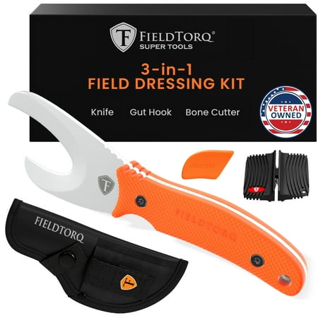FieldTorq Field Dressing Kit | 3-in-1 Super Tool with Sheath & Sharpener