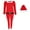 Red, variant on em & alfie Christmas Santa Pajama Set with Matching Hat (Women)