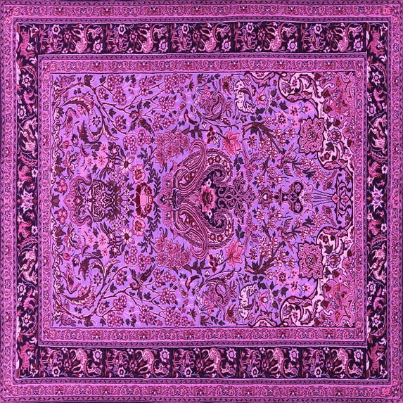 Ahgly Company Indoor Square Persian Pink Traditional Area Rugs, 7' Square