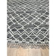 thumbnail image 4 of EORC Black Handwoven Wool Contemporary Punja Kilim Rug, 8' x 10'-Color:Black,Material:Wool, 4 of 4