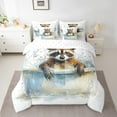 thumbnail image 2 of Erosebridal Shower Raccon Bedding Sets Twin Size,Cute Wildlife Comforter Sets with Sheets,Kids Room Decorative,Reversible,7pcs, 2 of 5
