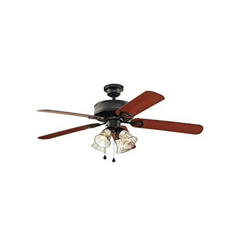 Harbor Breeze Springfield Ii 52 In Matte Black Downrod Or Flush Mount Ceiling Fan With Light Kit By Harbor Breeze