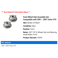 thumbnail image 2 of Front Wheel Hub Assembly Set - Compatible with 2001 - 2007 Volvo V70 2002 2003 2004 2005 2006, 2 of 3