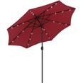 thumbnail image 1 of 9ft Solar Patio Umbrella with LED Lights - Wine Red Outdoor Sunshade Canopy for Garden, Backyard, Poolside Shade & Evening Ambiance - Steel Frame & Polyester Fabric, 1 of 7