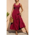 thumbnail image 4 of Womens Smocked Sleeveless Tiered Long Dresses, 4 of 13