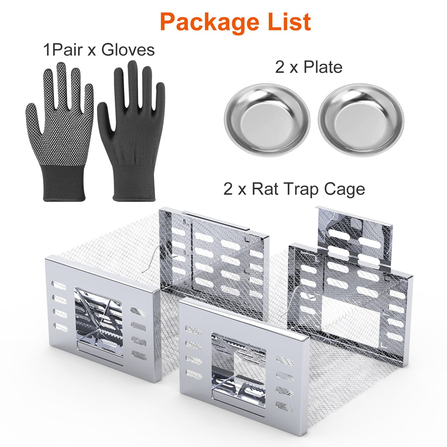 2 Pack Humane Mouse Trap Catch and Release Live Rat Cage Automatic Continuous Rodent Trap Reusable Galvanized Steel Pest Control for Home Garage Garden Farm Kitchen Chipmunk Mouse Small Animal
