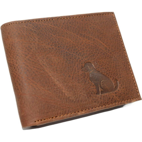 Marshal Genuine Leather Dog RFID Blocking Bifold Trifold Wallet for Men Bifold