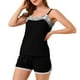 thumbnail image 1 of Conjunto de pijama Allegra K para mujer camiseta y pantalones cortos de algodón Negro XXL, 1 of 6