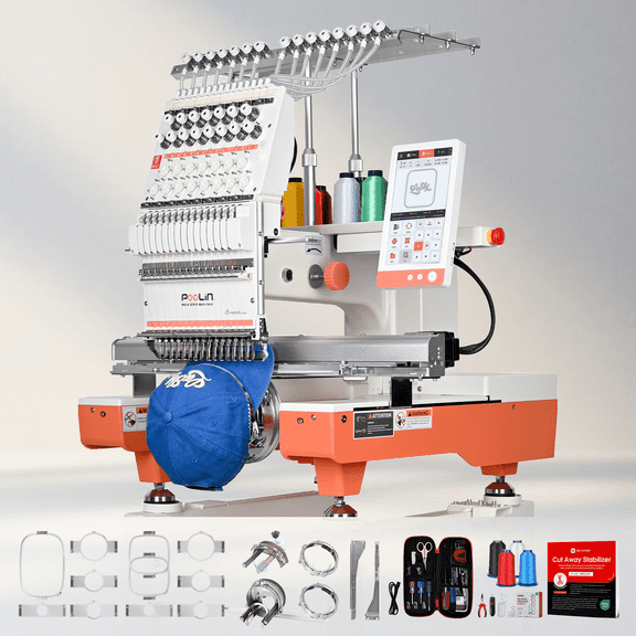 Poolin EOX-RE 15 Needle Commercial embroidery machine with kit