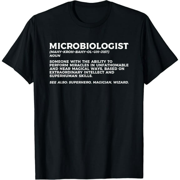 Microbiologist Definition Science Microbiology T-ShirtMen and women, White Black T-shirt, size: Extra large S-1474XL