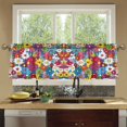 thumbnail image 4 of Yayeee Kitchen Curtains Set of 2 Light Filtering 57"x36" Over Sink Window Panels, Whimsical Floral, 4 of 7