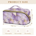 thumbnail image 4 of FORMRS Makeup Bag Travel Cosmetic Organizer for Women Fold Flat Zipper Pouch with Handle, Pastel Purple Marble Pattern, 4 of 8