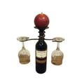 thumbnail image 3 of Metrotex Designs 21075 Iron 2 Stem Holder Wine Bottle Topper With Center Candle Plate- Meteor Finish, 3 of 3