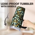 thumbnail image 5 of Insulated 20oz Geometric Pattern Tumbler with Handle, Stainless Steel Double Wall Travel Coffee Mug Leak Proof Straw Lid, 5 of 5
