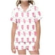 thumbnail image 1 of Odeerbi 2-12 Años Niños Niñas Pijamas de Verano de Satén Con Solapa de Muesca Camisas de Manga Corta Pantalones Cortos Conjunto de Pijama de Seda Con Estampado Suave, 1 of 5