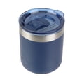 thumbnail image 4 of Ozark Trail 10oz Ceramic Lined Stainless Steel Lowball Tumbler with Magnetic Tritan Transparent Slider Lid, Navy Blue, 4 of 9