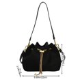 thumbnail image 2 of Hsqqdc Soft Suede Drawstring Bucket Crossbody Bag for Women, Casual Shoulder Handbag Purse, 2 of 7