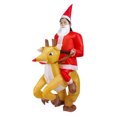 thumbnail image 4 of Muñeco de dibujos animados divertido de Navidad, accesorios, ropa, árbol de Navidad, alce, Papá Noel, abrazando, disfraz inflable, 4 of 5