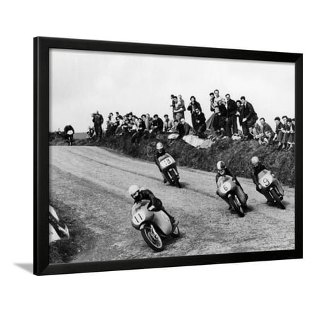 Lightweight Art - Action from the Lightweight Tt Race, Isle of Man, 1958 Framed Print Wall Art