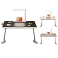 thumbnail image 2 of Laptop Desk For Bed With LED Lamp 3 Levels Brightness 5 Adjustable Heights 10.6 "-15.4" Foldable Multifunctional Bed Desk （23.6 "x 17.7"）, 2 of 9